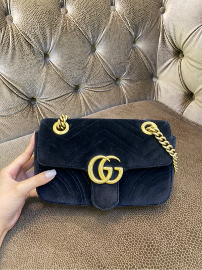 Gucci Marmont Black Velvet Bag