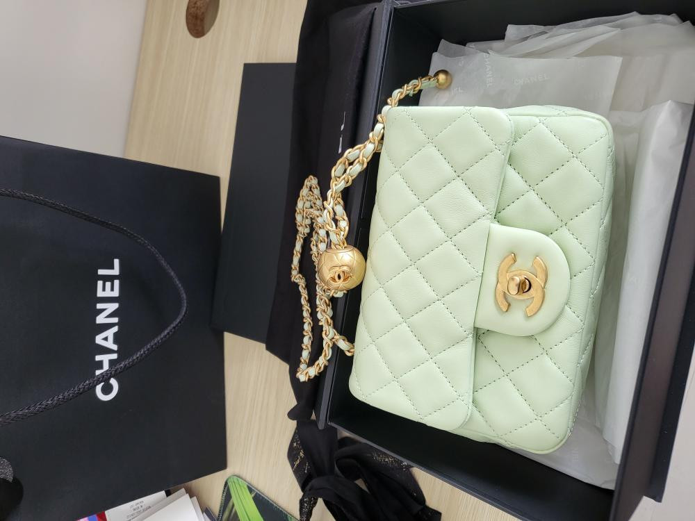 chanel mini chuông,light green color, mini7