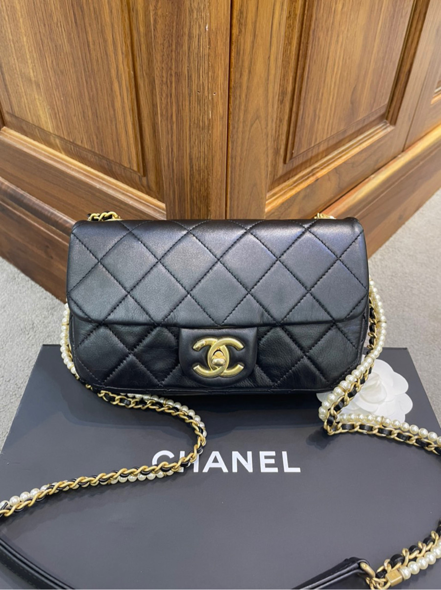Chanel Classic Flap Runway Square Mini Pearl Crush Lambskin Leather  Hàng  hiệu 11 HVip