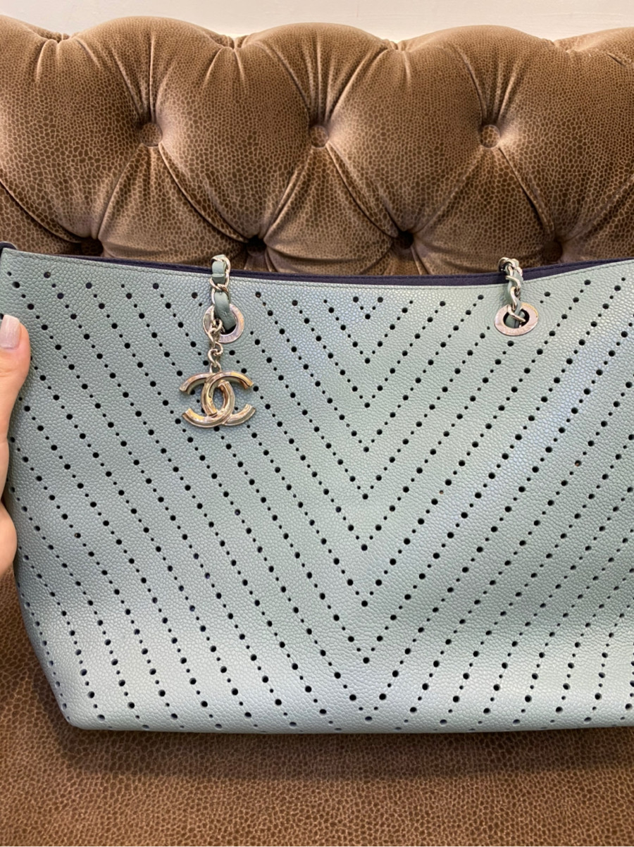 chanel perforated tote