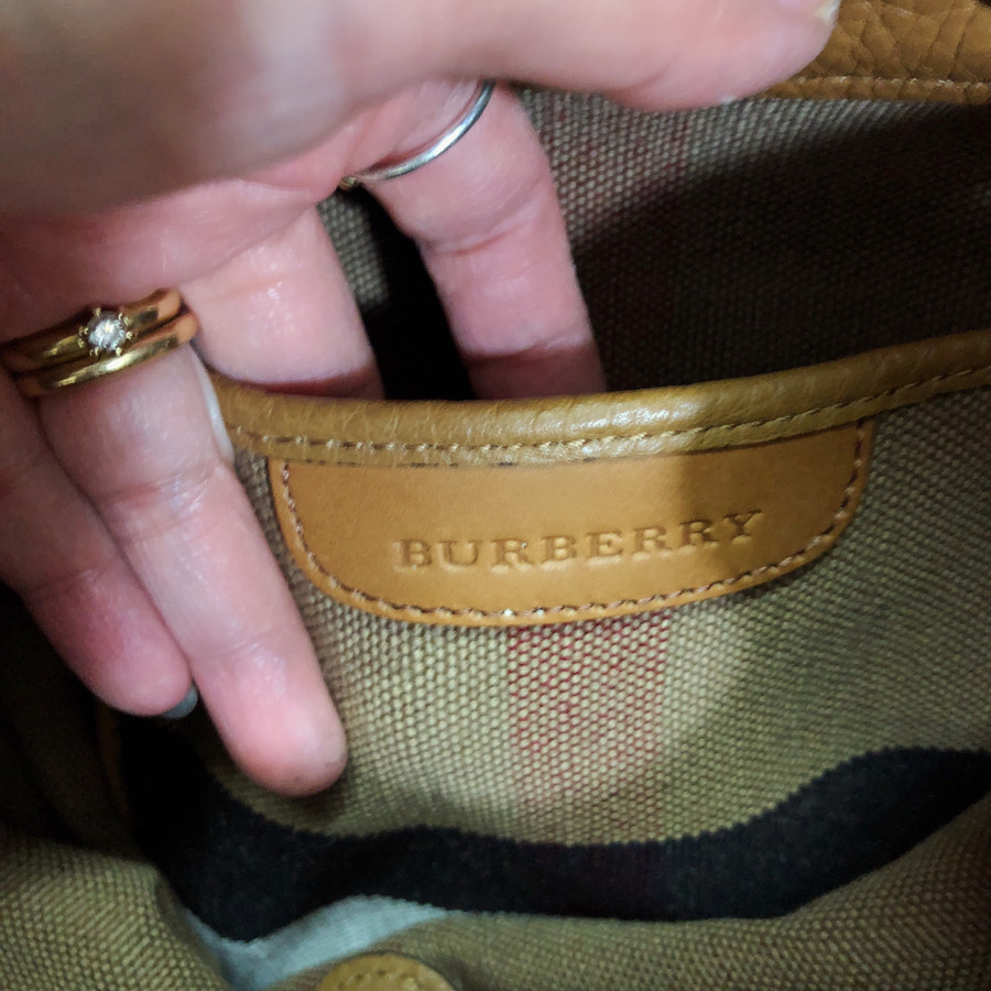 Burberry Brown Check Canvas Small Backpack Bag: