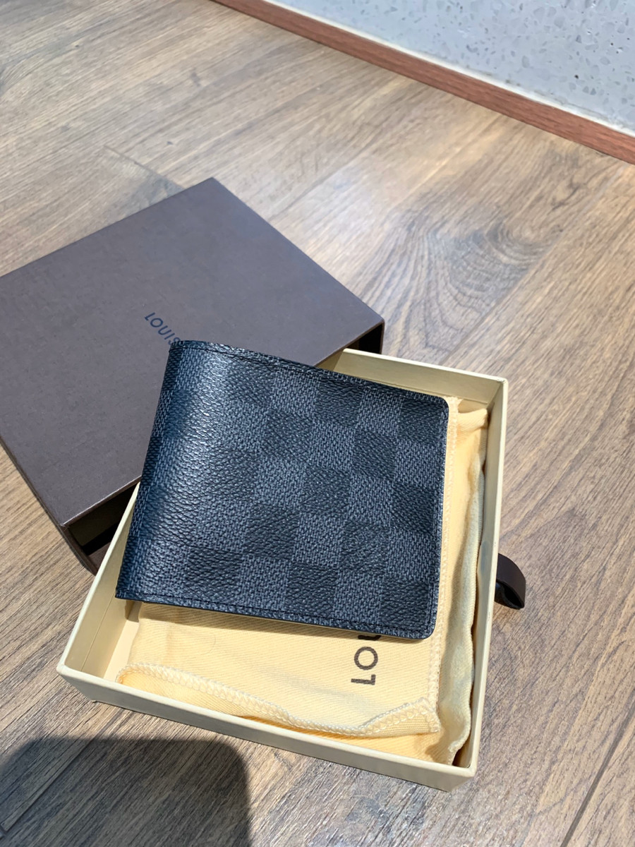 L..ouis V.uitton Damier graphite Portefeuille Slender . kèm box + túi vải như hình ạ .