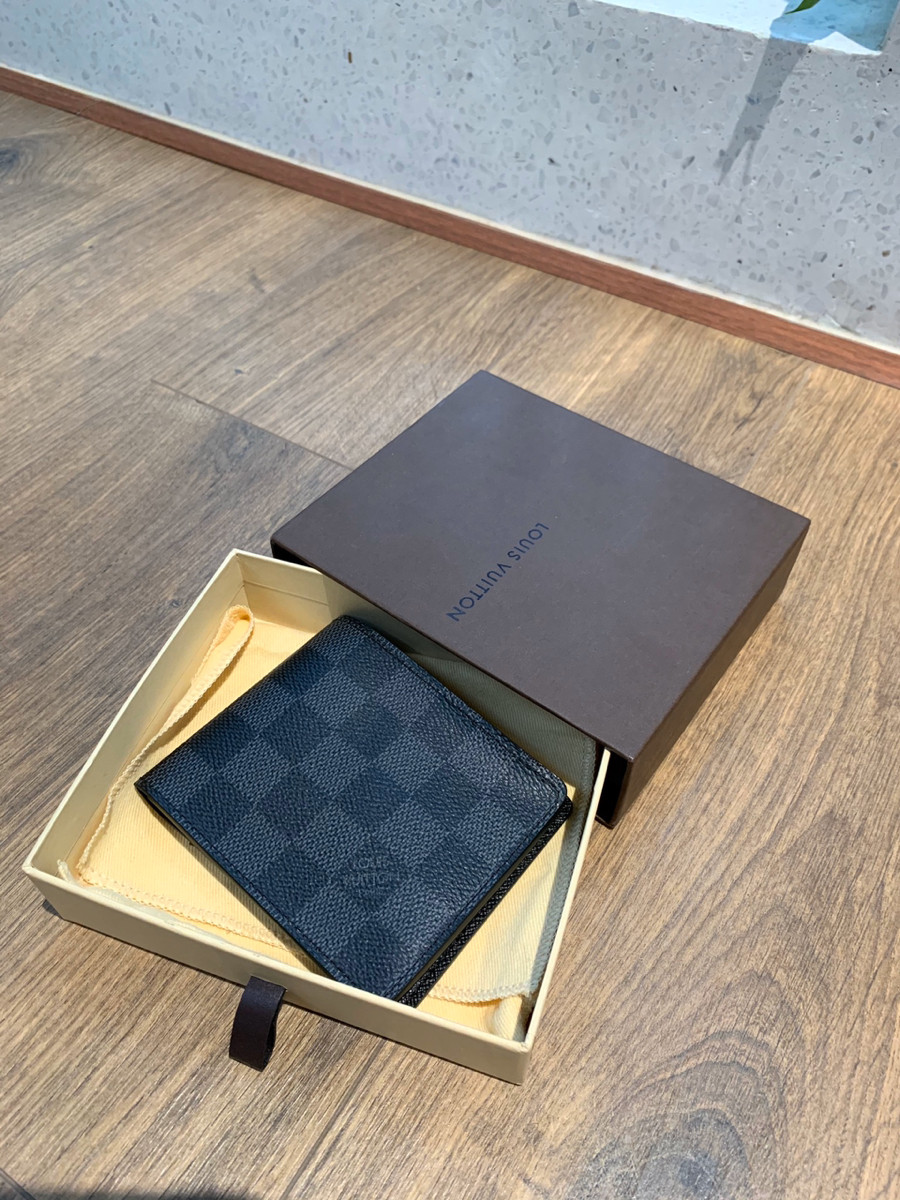 L..ouis V.uitton Damier graphite Portefeuille Slender . kèm box + túi vải như hình ạ .