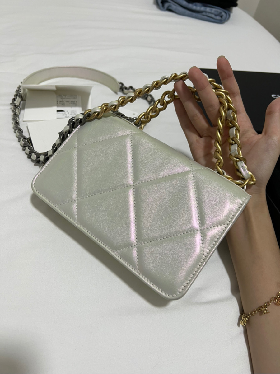 Chanel Timeless Wallet On Chain Artificial Fabric White  SACLÀB