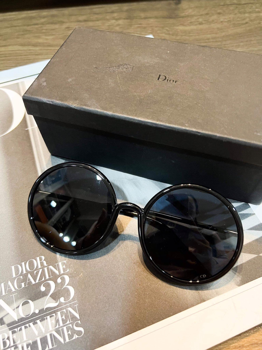 Kính dior mắt tròn màu đen sz 59 kèm box