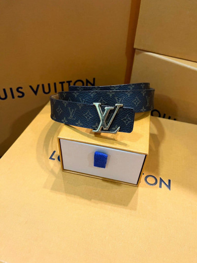 Belt lv mặt logo vàng mono màu nâu sz 85