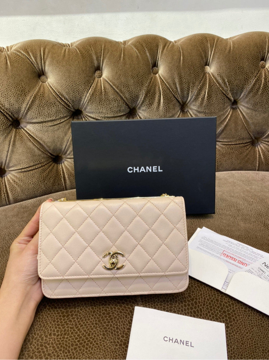 Chanel Trendy CC WOC Wallet on Chain Pink Lambskin Gold Hardware  Coco  Approved Studio