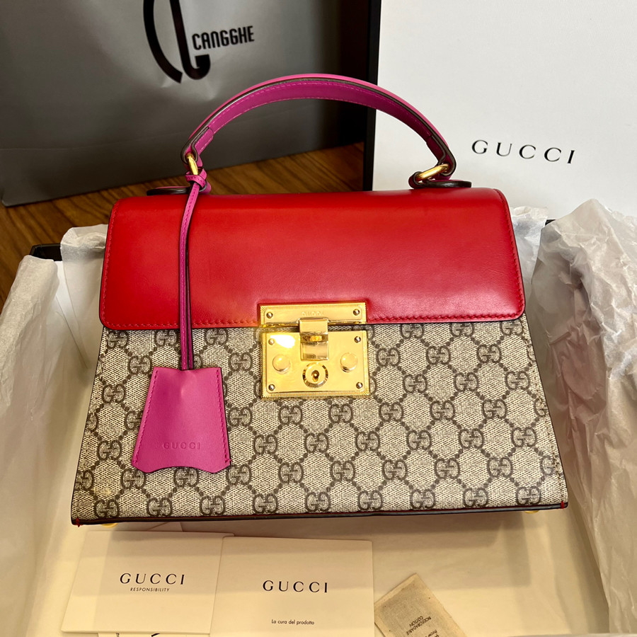 GUCCI PADLOCK MEDIUM GG TOP HANDLE BAG