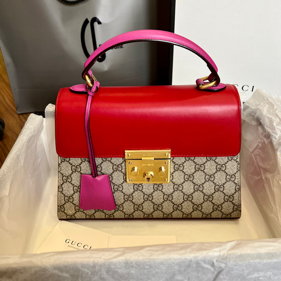 GUCCI PADLOCK MEDIUM GG TOP HANDLE BAG