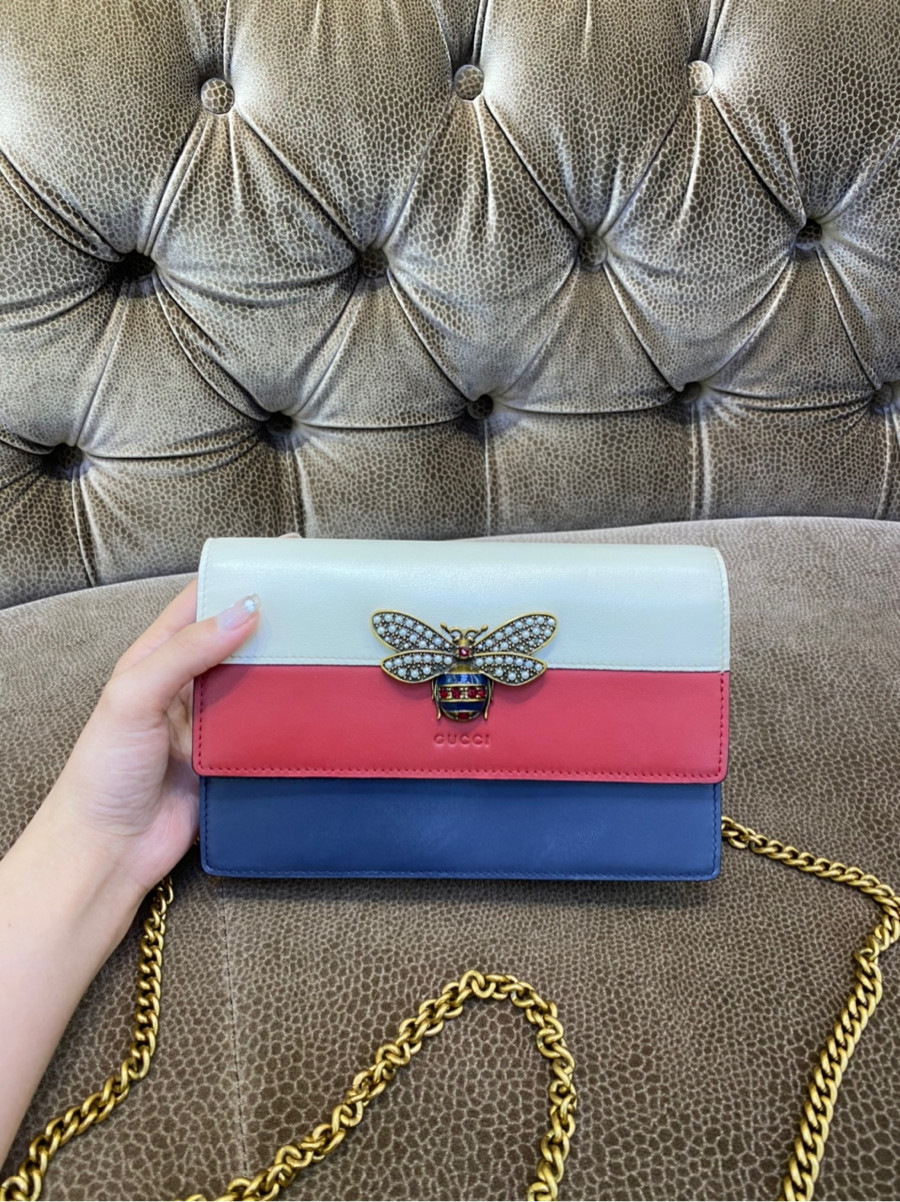 GUCCI Ladies Multicolor Queen Margaret Leather Mini Shoulder Bag