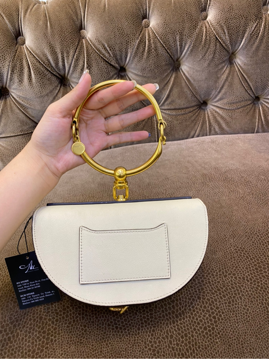 Túi Chloe Small Nile Minaudiere Cream Ghw Bag