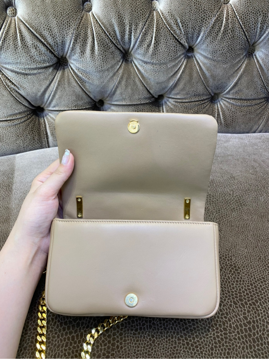 Túi BURBERRY Mini Lola Quilted Check Leather Bag In Camel