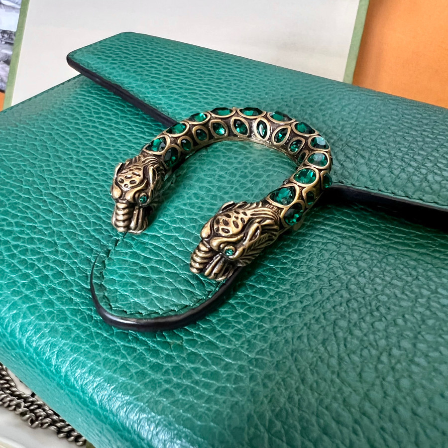 GUCCI DIONYSUS LEATHER MINI CHAIN BAG