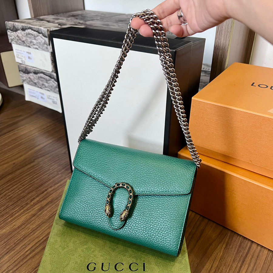 GUCCI DIONYSUS LEATHER MINI CHAIN BAG