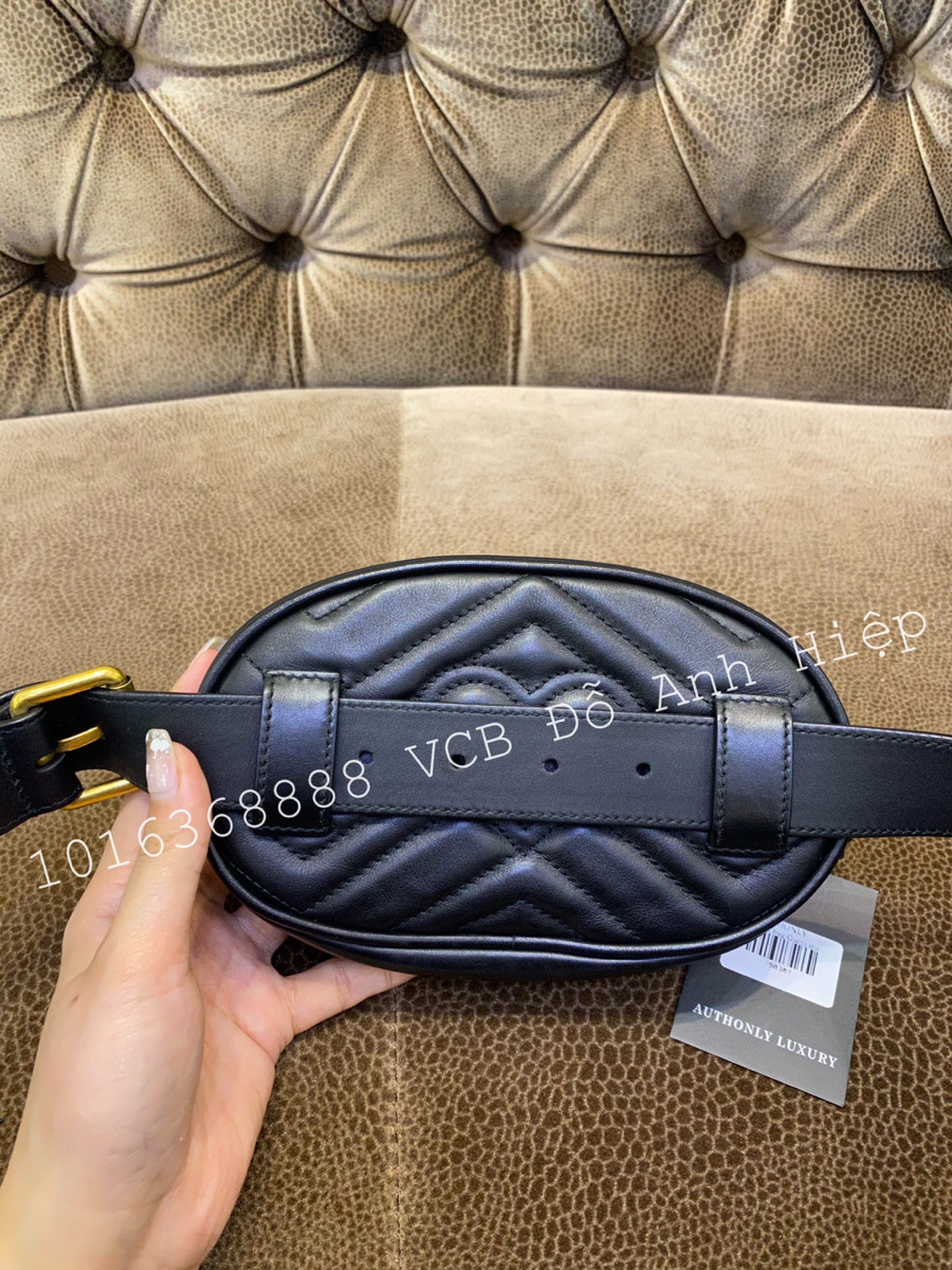 Beltbag Gucci Marmont Black Leather Ghw