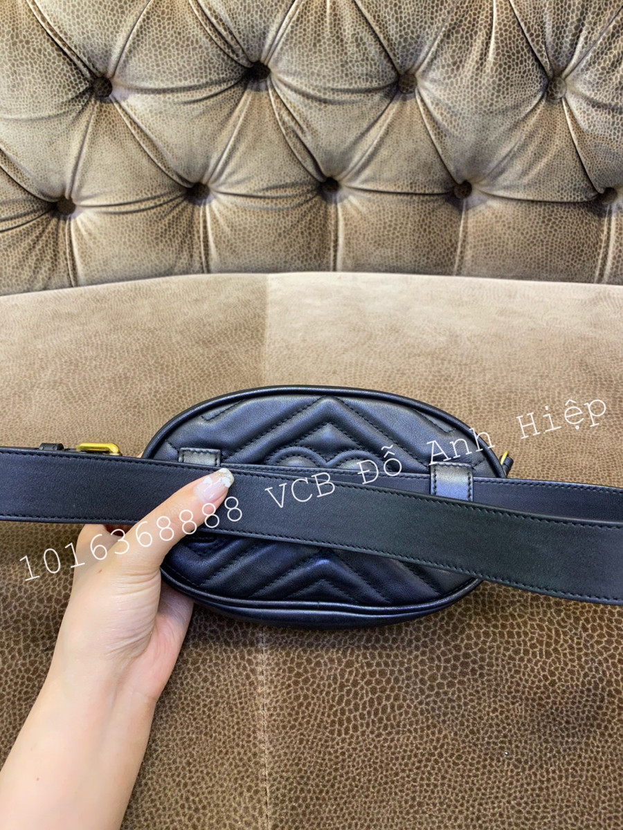 Beltbag Gucci Marmont Black Leather Ghw