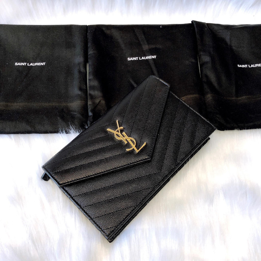 YSL Woc - đen khoá vàng - size 19cm