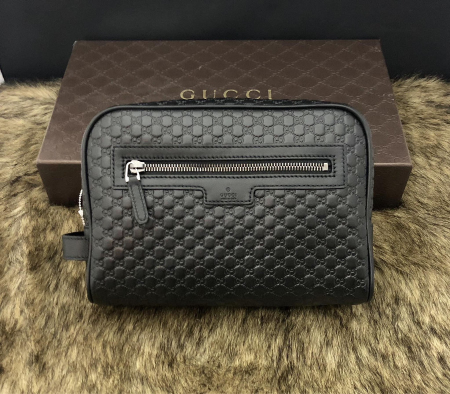 Guccissima Toiletry Men Embossed Black