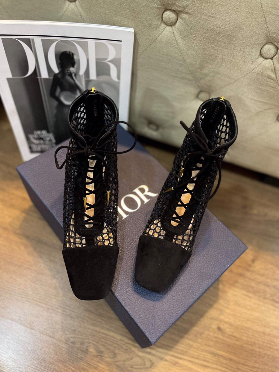 Boots Dior lưới đen sz 36 cao 4p