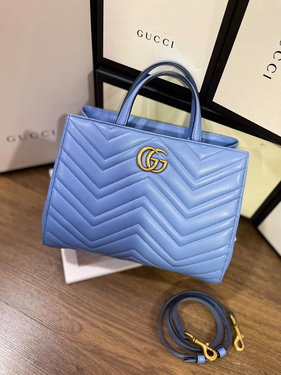 Túi gucci marmont màu xanh da  sz 25 kèm bill