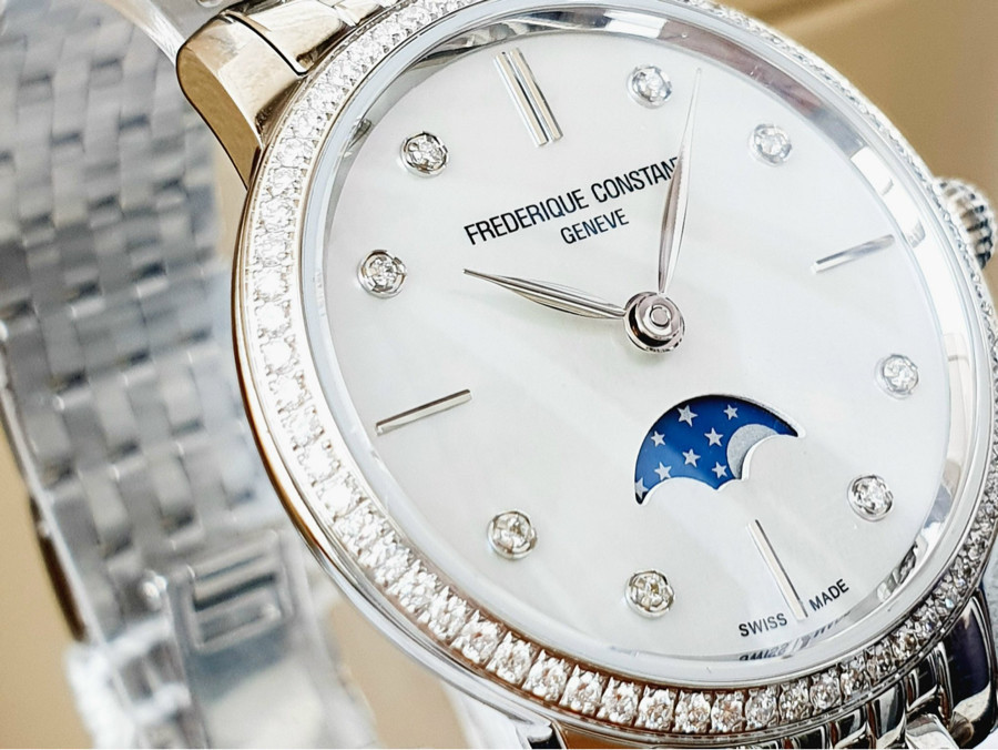 Đồng hồ nữ Frederique constant viền kim cương
