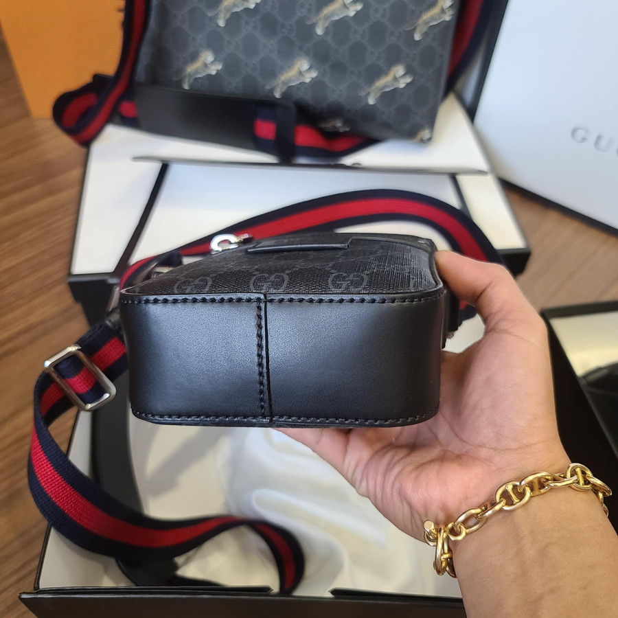 TÚI GUCCI MONOGRAMMED COATED CANVAS MESSENGER BAG