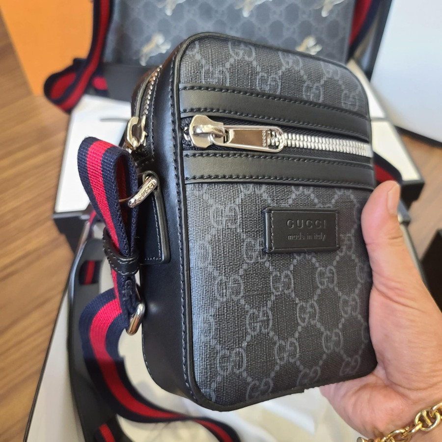 TÚI GUCCI MONOGRAMMED COATED CANVAS MESSENGER BAG