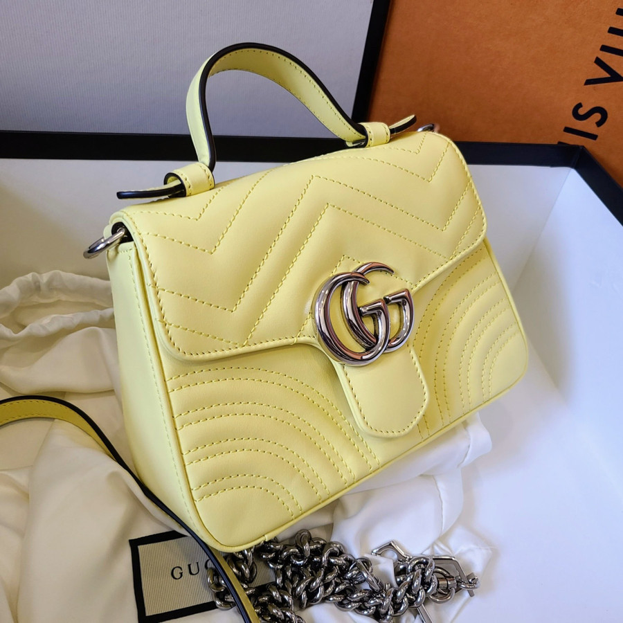 GUCCI GG MARMONT MINI TOP HANDLE  BAG