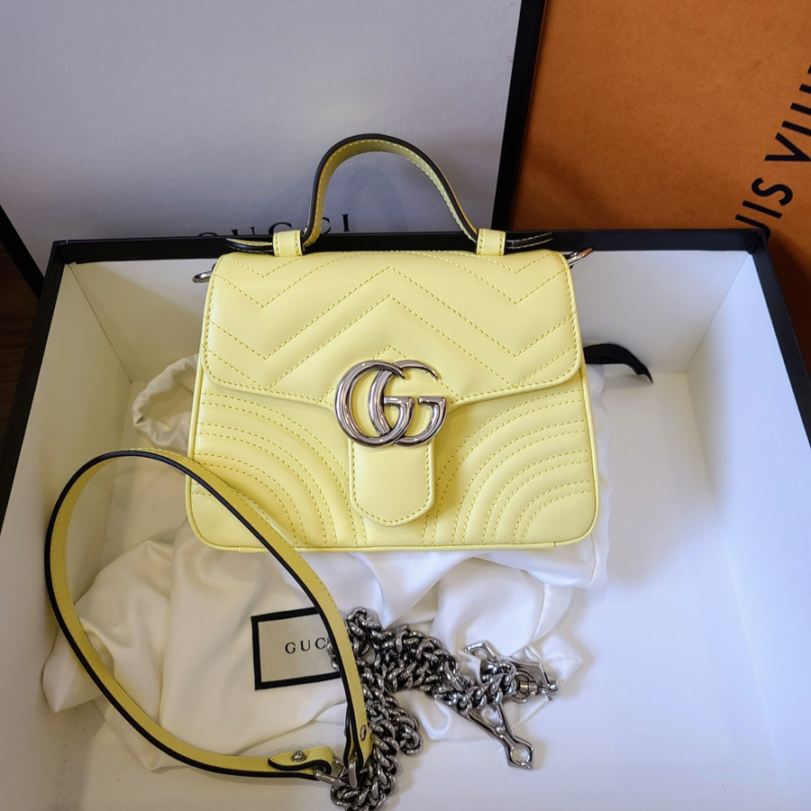 GUCCI GG MARMONT MINI TOP HANDLE  BAG