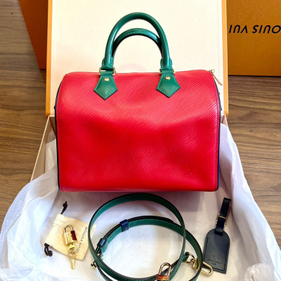 LOUIS VUITTON TRI-COLOR EPI SPEEDY 25 BANDOURLIERE BAG LIMITED