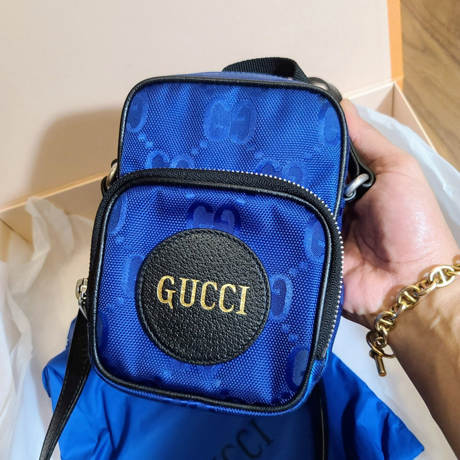 GUCCI OFF THE GRID MINI BAG blue canvas