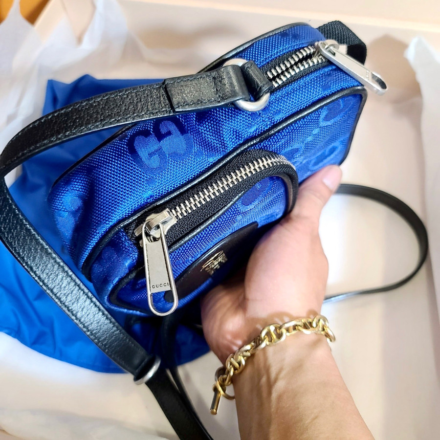 GUCCI OFF THE GRID MINI BAG blue canvas