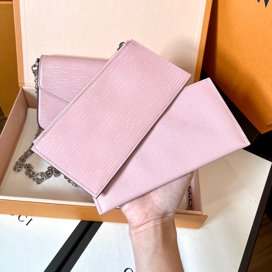 LV ROSE EPI LEATHER FELICIE POCHETTE