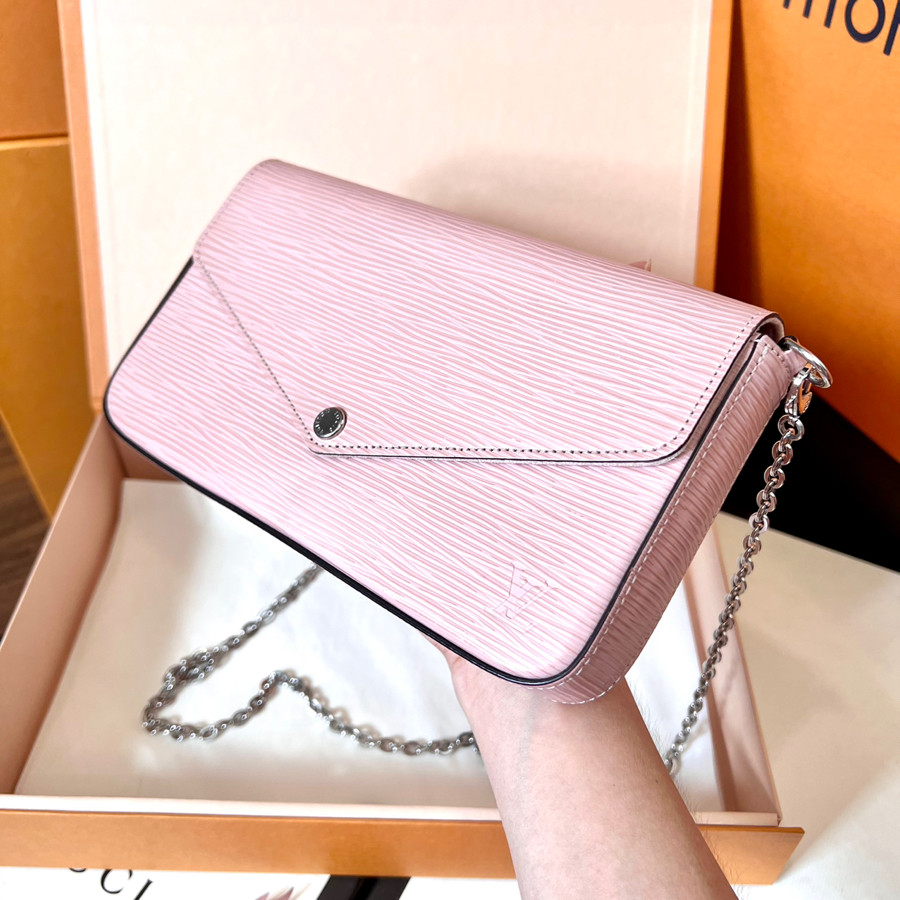 LV ROSE EPI LEATHER FELICIE POCHETTE