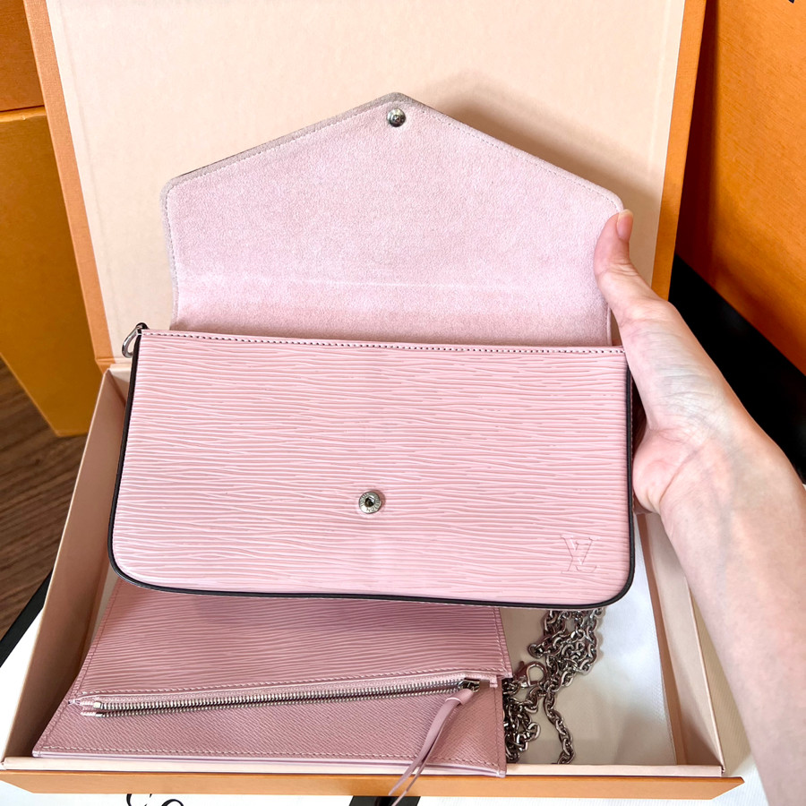 LV ROSE EPI LEATHER FELICIE POCHETTE