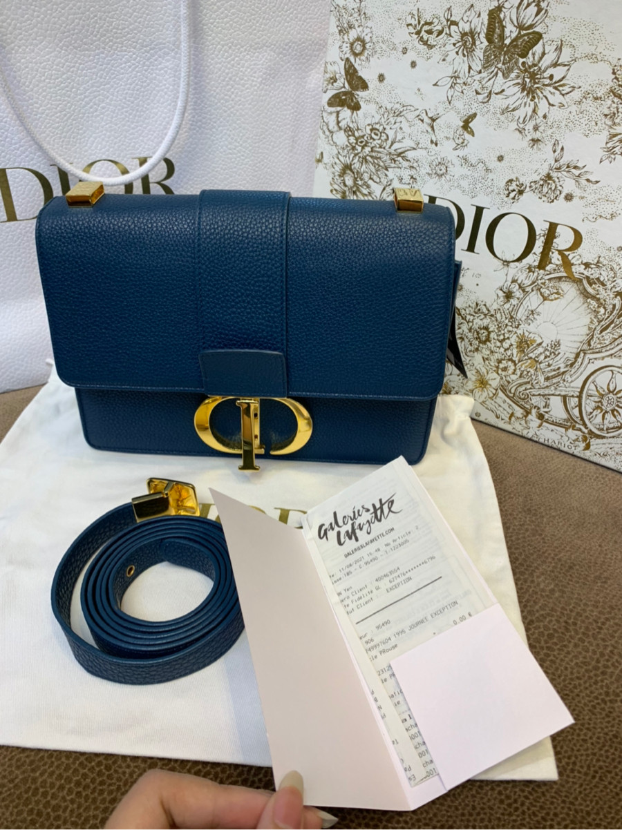 Dior 30 Montaigne Bag Steel Blue Grained Leather 🤖