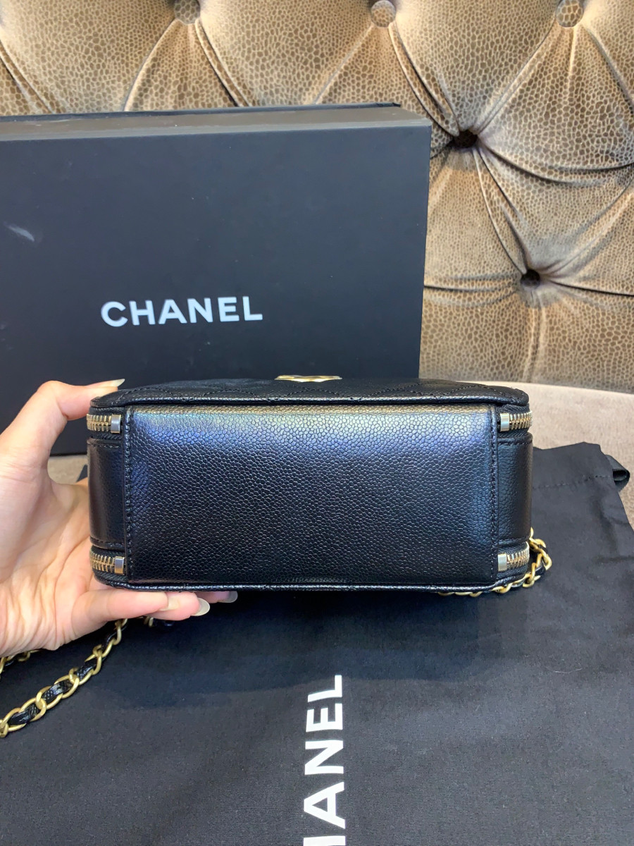 CHANEL Vanity Case Handle Caviar Ghw New 100% Fullset ✨