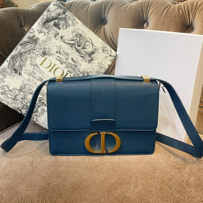 Dior 30 Montaigne Bag Steel Blue Grained Leather 🤖