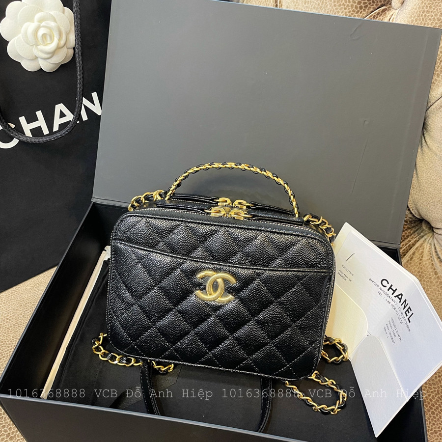 CHANEL Vanity Case Handle Caviar Ghw New 100% Fullset ✨