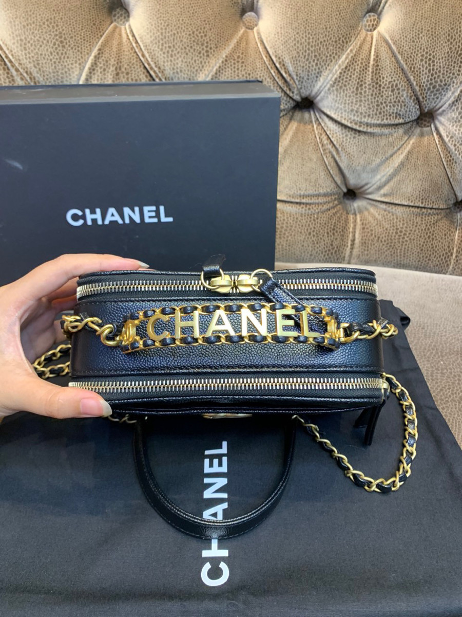 CHANEL Vanity Case Handle Caviar Ghw New 100% Fullset ✨