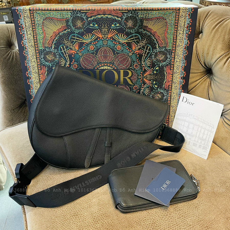 DIOR SADDLE BAG Black Grained Calfskin