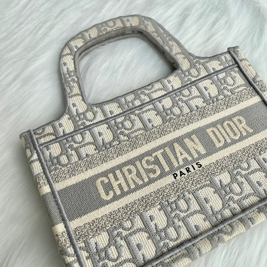 Mini Dioriviera Dior Book Tote Phone Bag Gray and Pink Toile de Jouy  Reverse Embroidery 13 x 18 x 5 cm  DIOR AU