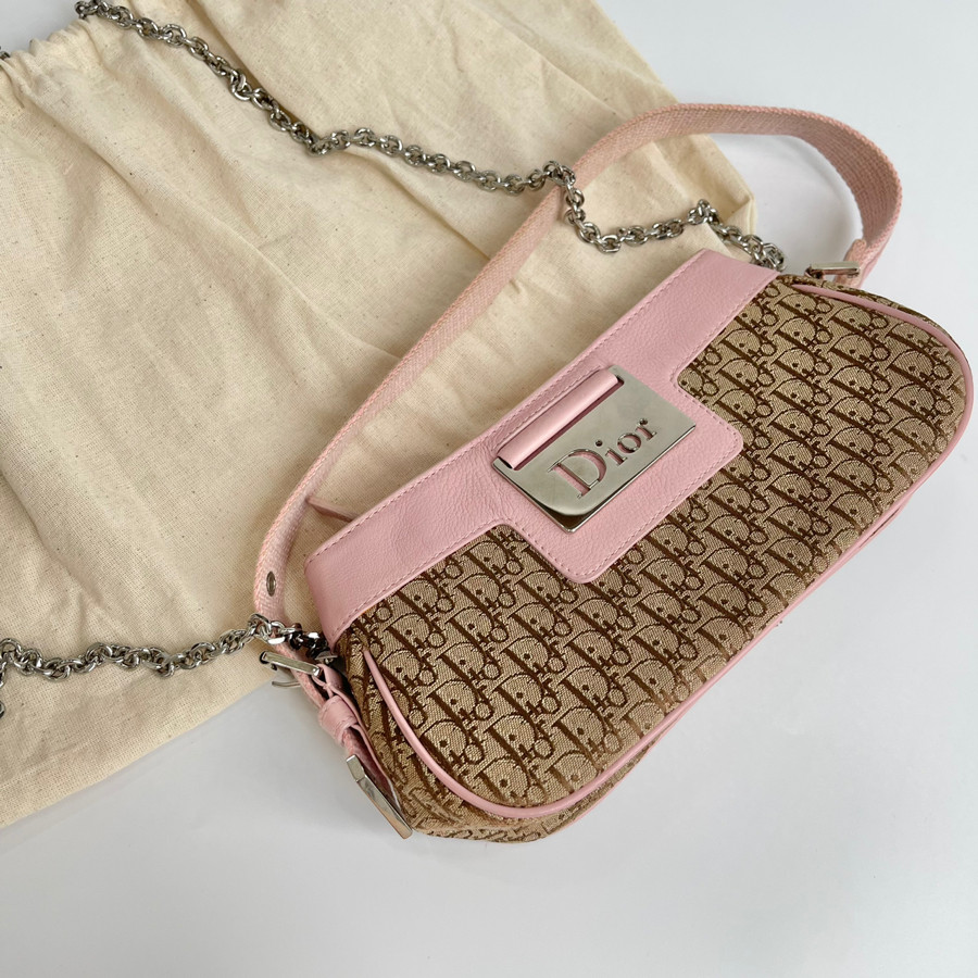 Túi Dior mini vintage màu hồng