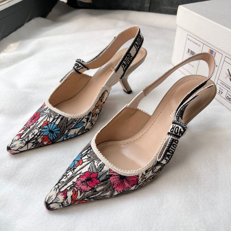 Guốc Dior slingblack hoa size 37