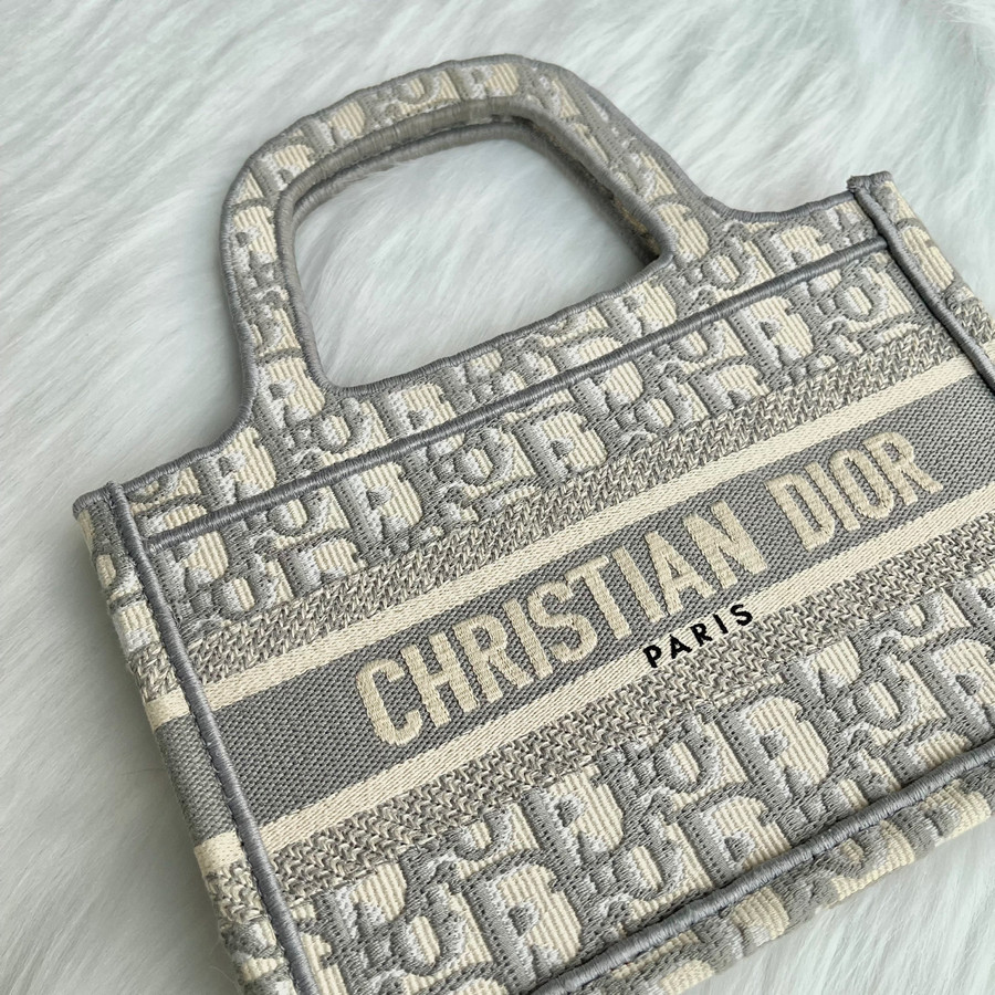 Mini D.i.o.r book tote gray - 98% only + entrupy