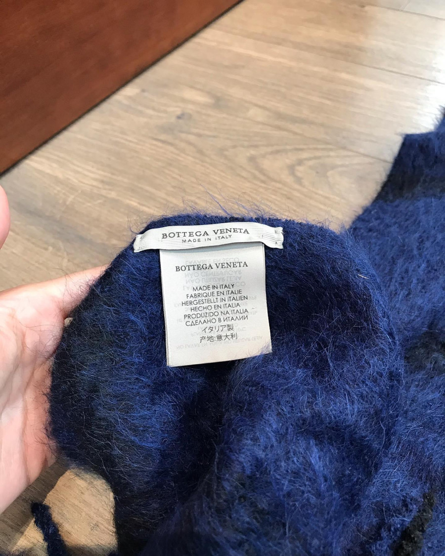 Em sẵn Bo...ttega Veneta Blanket Alpaca x nylon x wool Blue rất đẹp, kích thước 150*200cm