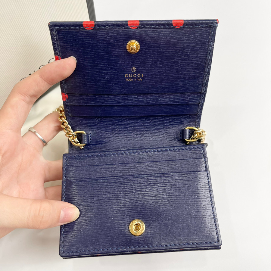 túi ví g.c xanh chấm bi - 98% full box có sẵn dây đeo của hãng
