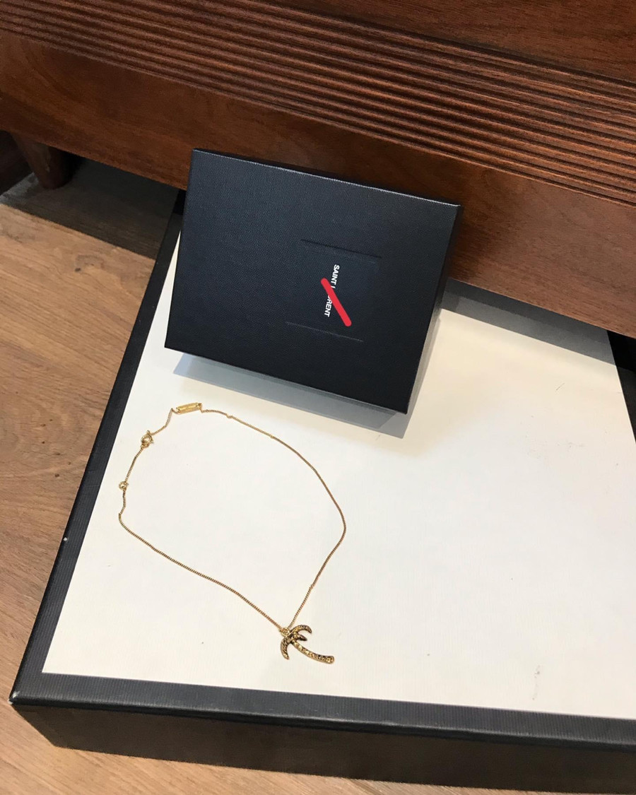 S a i n t L a u r e n t P/aris Necklace mặt hình cây cối hòa mình với thiên nhiên nhé ạ . pk đi kèm box + túi vải ạ ----SALE OFF