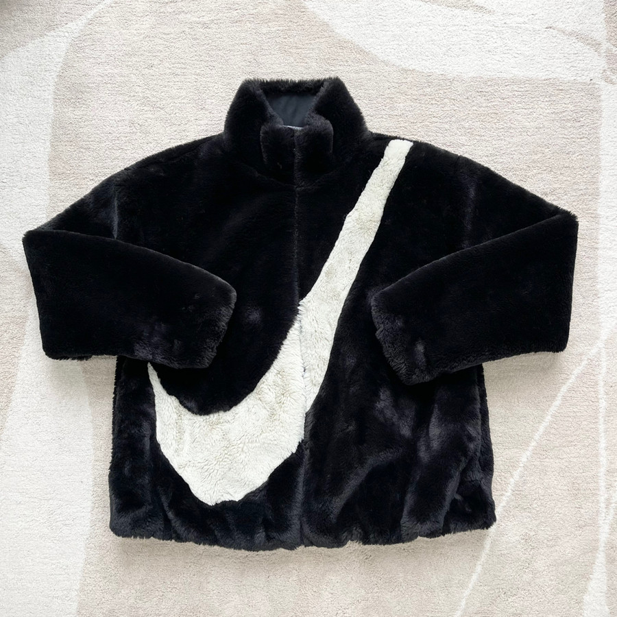 Jacket lông ni.ke black size L - 98%