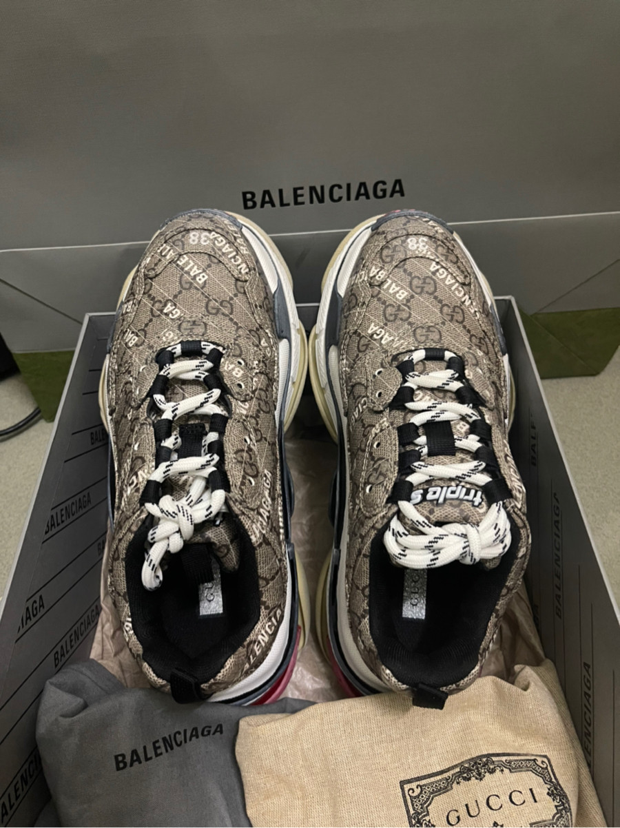 Gucci x Balenciaga The Hacker Project Triple S Beige  shoes lovers